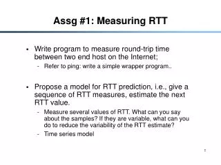 Assg #1: Measuring RTT