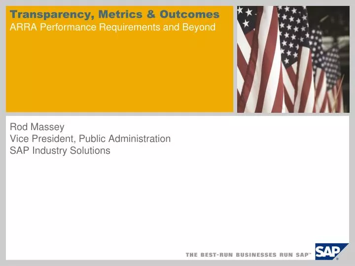 transparency metrics outcomes arra performance requirements and beyond