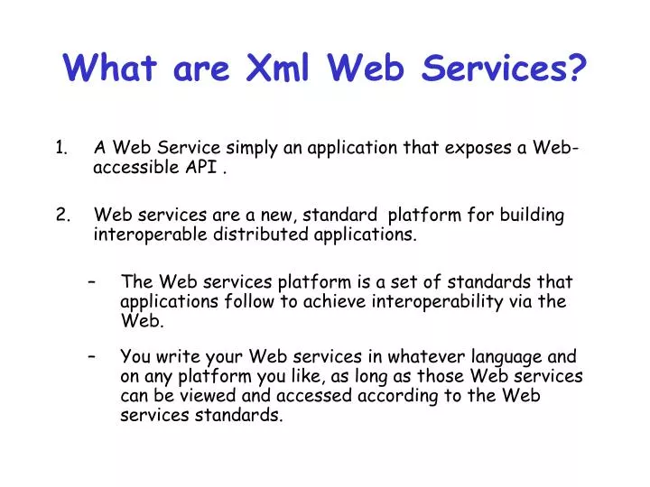 what are xml web services