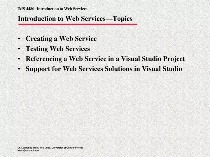 introduction to web services topics