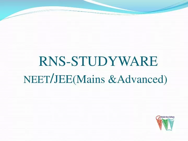 rns studyware neet jee mains advanced