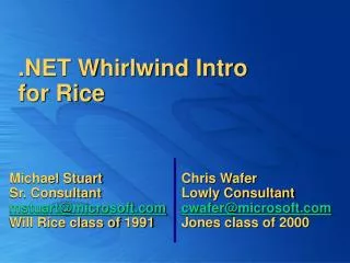 net whirlwind intro for rice