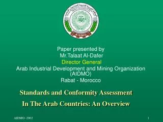 Standards and Conformity Assessment In The Arab Countries: An Overview