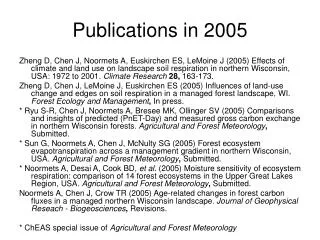 Publications in 2005