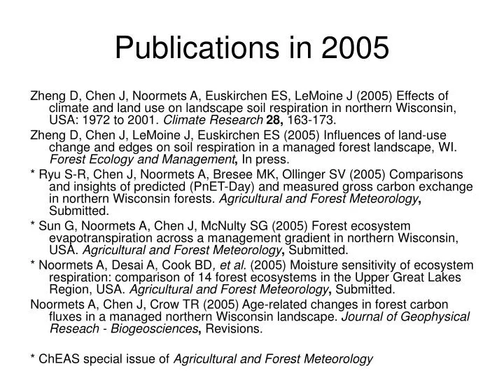 publications in 2005