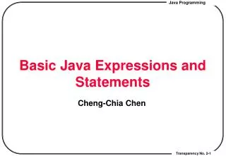 Basic Java Expressions and Statements