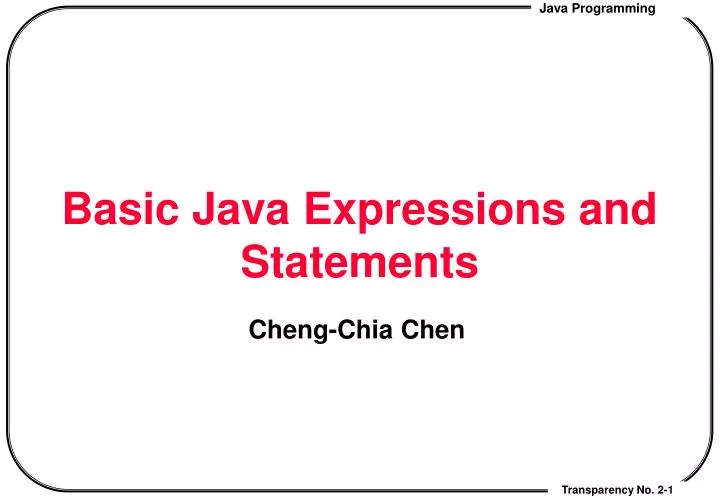 basic java expressions and statements