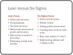 Lean Versus Six Sigma - slide 1
