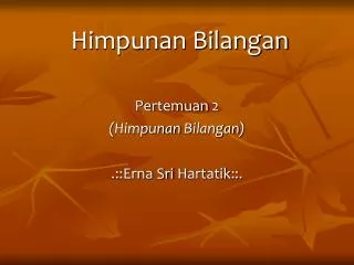 himpunan bilangan