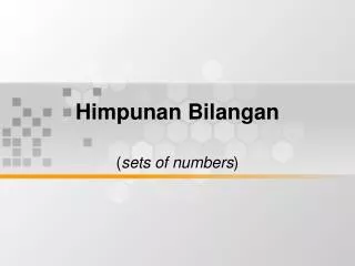 himpunan bilangan