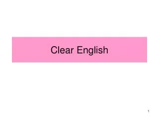Clear English