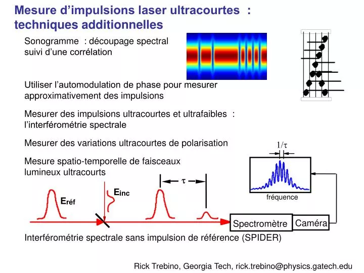 mesure d impulsions laser ultracourtes techniques additionnelles