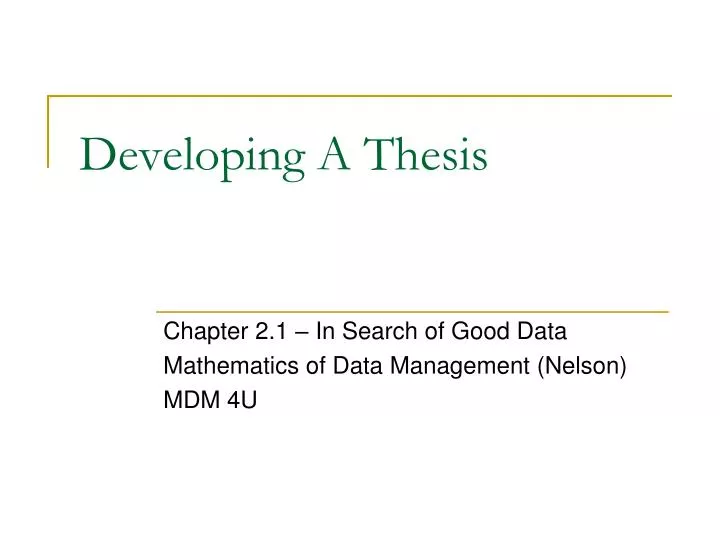developing a thesis
