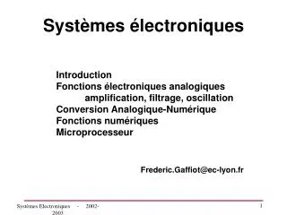 syst mes lectroniques