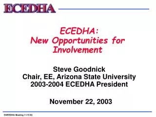 ECEDHA: New Opportunities for Involvement