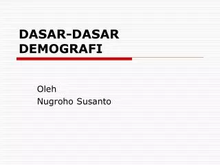 dasar dasar demografi