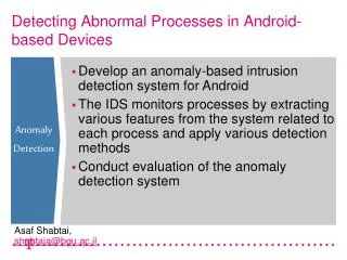 Detecting Abnormal Processes in Android-based Devices