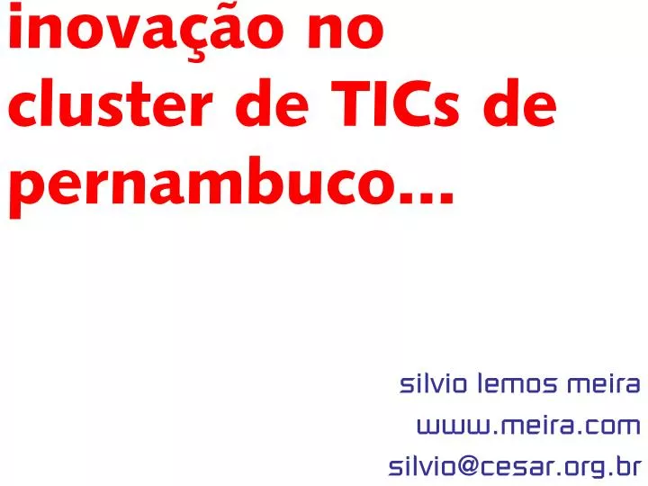 inova o no cluster de tics de pernambuco