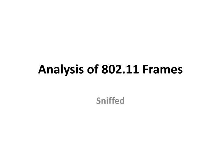analysis of 802 11 frames