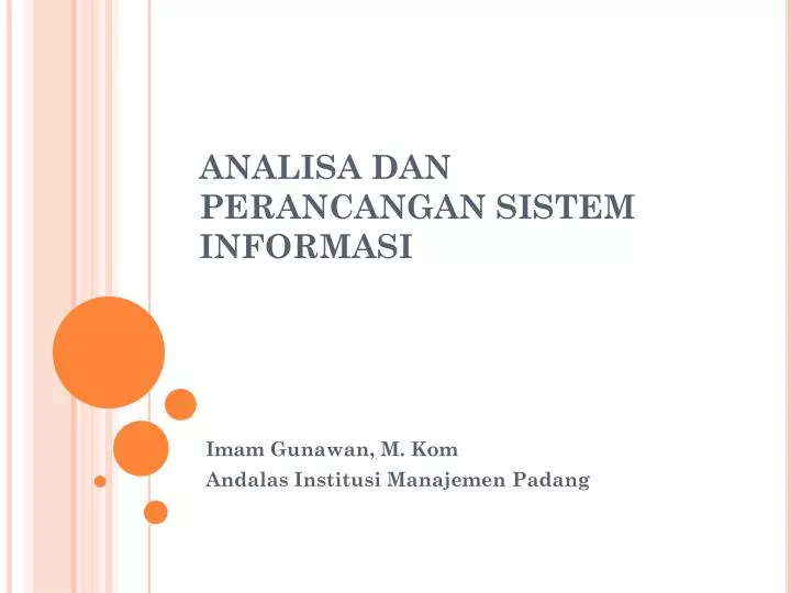analisa dan perancangan sistem informasi