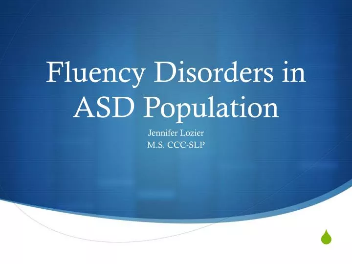 fluency disorders in asd population