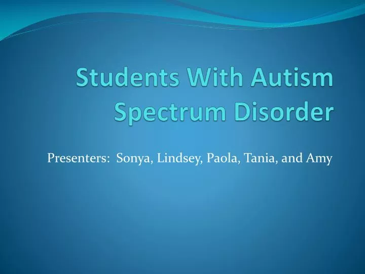 students with autism spectrum disorder
