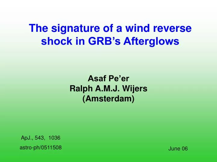 the signature of a wind reverse shock in grb s afterglows