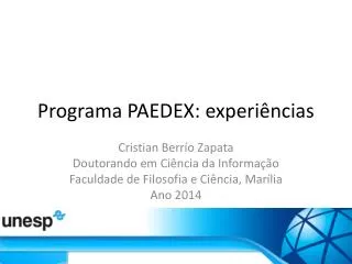 programa paedex experi ncias
