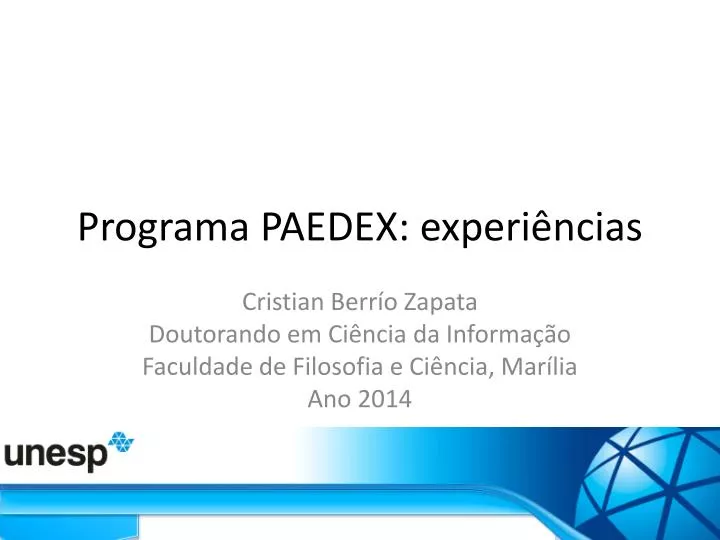 programa paedex experi ncias