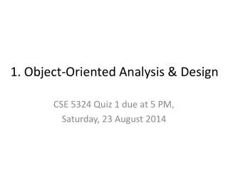 1 object oriented analysis design