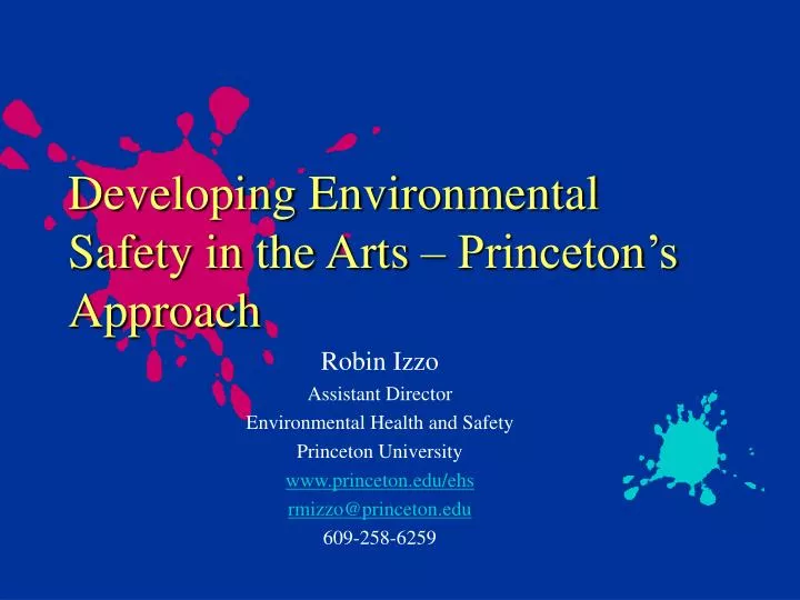 developing environmental safety in the arts princeton s approach