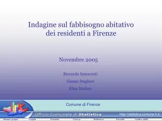 indagine sul fabbisogno abitativo dei residenti a firenze