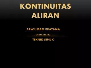 kontinuitas aliran
