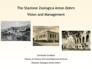 The Stazione Zoologica Anton Dohrn Vision and Management