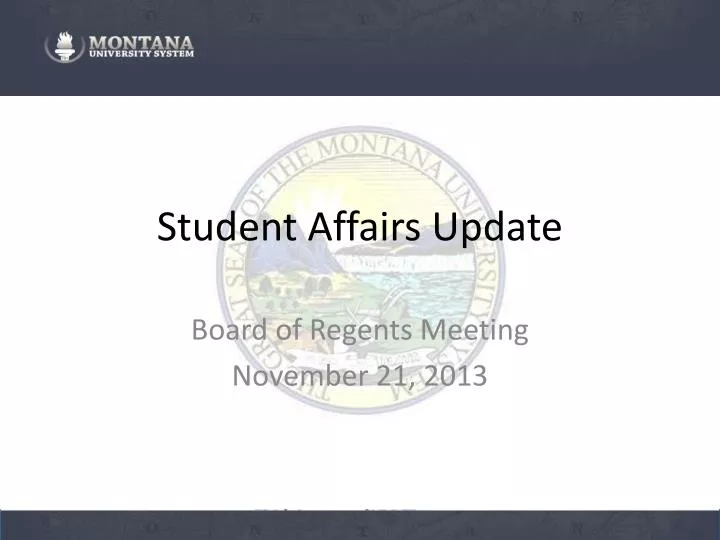 student affairs update