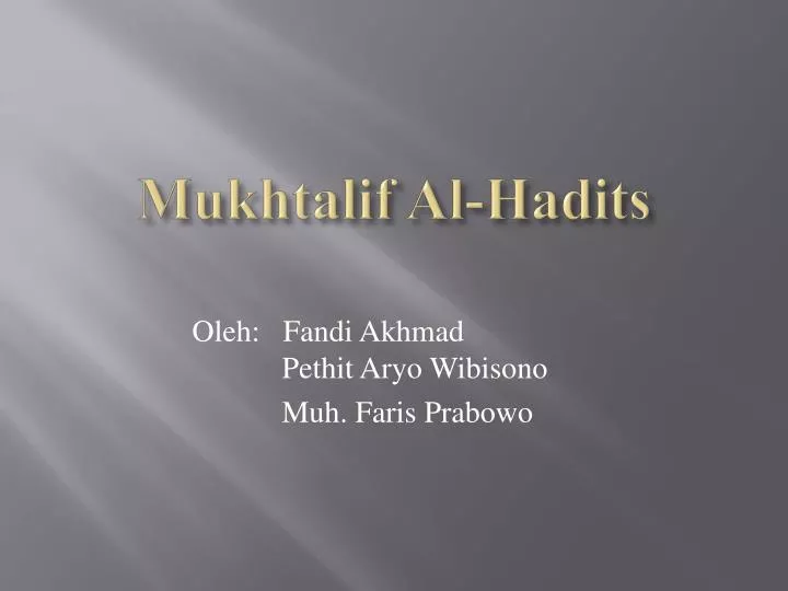 mukhtalif al hadits