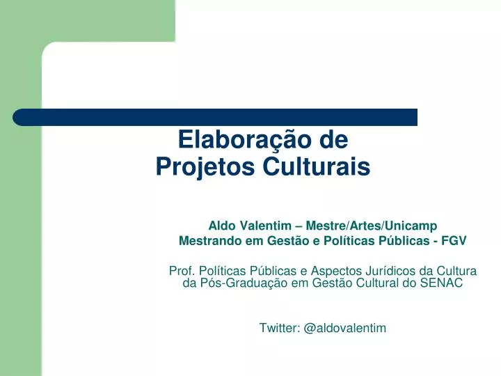 elabora o de projetos culturais