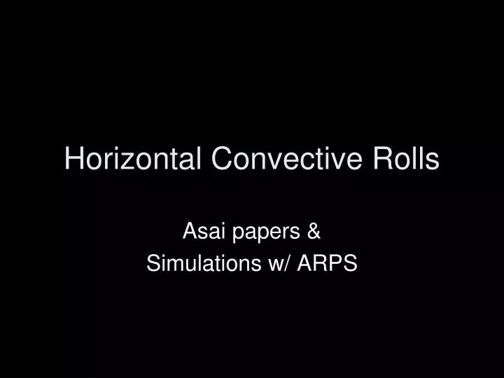 horizontal convective rolls