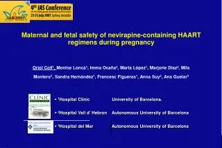 Maternal and fetal safety of nevirapine-containing HAART regimens during pregnancy