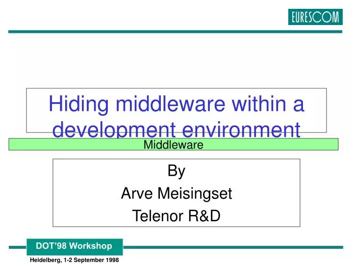 hiding middleware within a development environment
