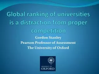 Global ranking of universities is a distraction from proper competition