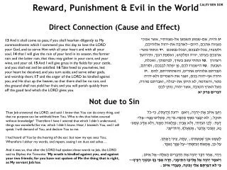 Reward, Punishment &amp; Evil in the World