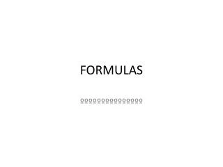 formulas