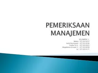 pemeriksaan manajemen