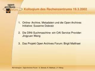 kolloqium des rechenzentrums 19 3 2002