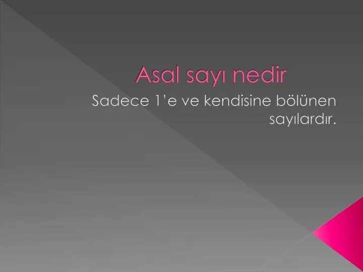 asal say nedir