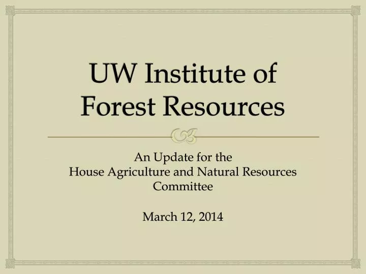 uw institute of forest resources