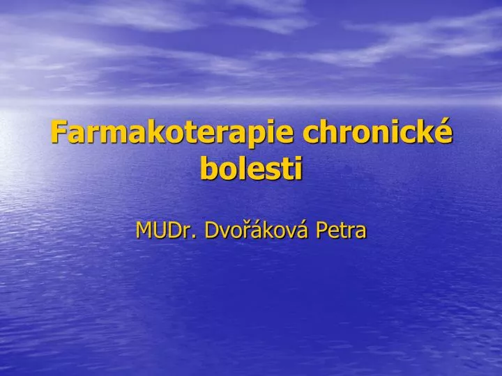 farmakoterapie chronick bolesti