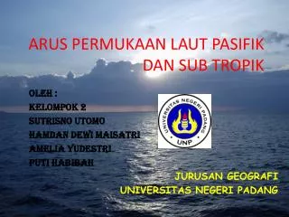 arus permukaan laut pasifik dan sub tropik