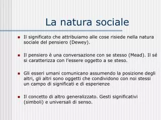 la natura sociale